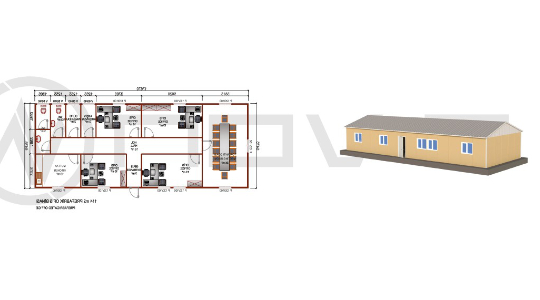 114 m² Prefabrik Ofis