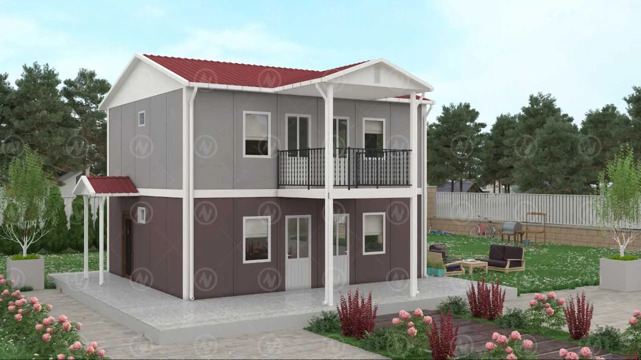 İki Katlı Prefabrik Ev Fiyatı 114 m²