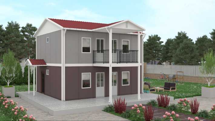 114 m² 2 Katlı Prefabrik Ev