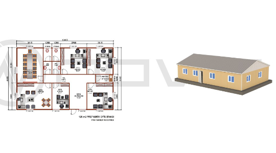 125 m² Prefabrik Ofis