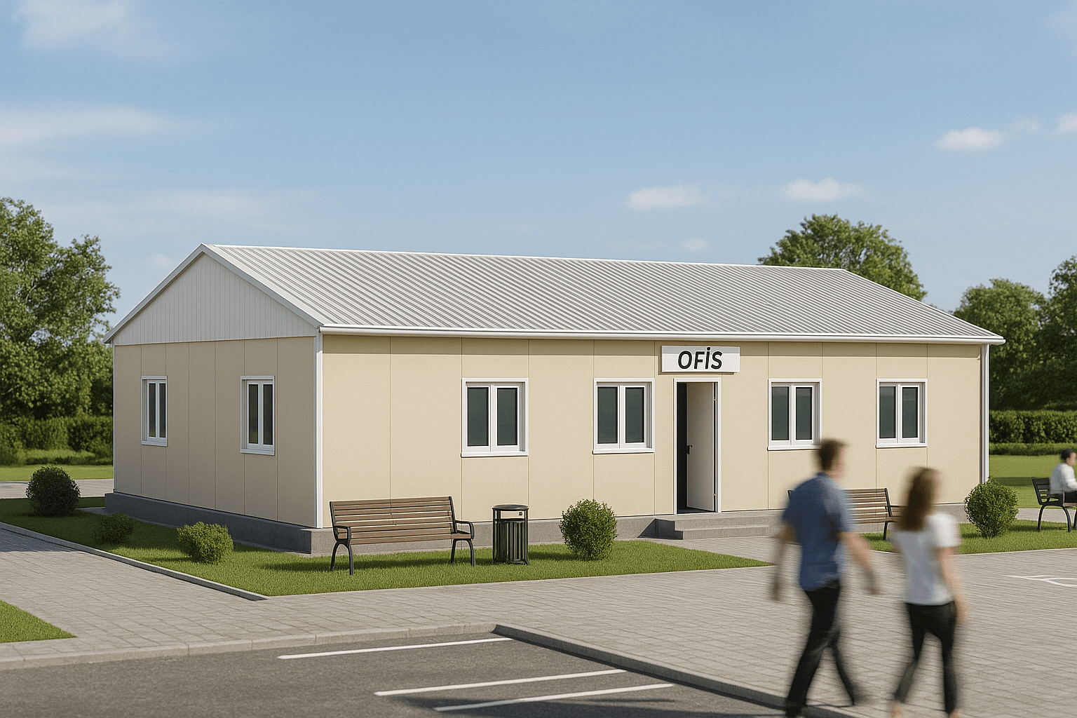 136 m² Prefabrik Ofis