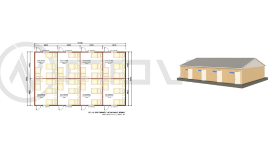 137 m² Prefabrik Yatakhane