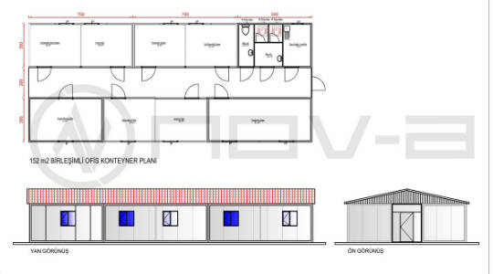 152 m² Birleşimli Ofis Konteyner
