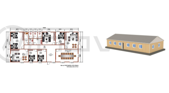 169 m² Prefabrik Ofis