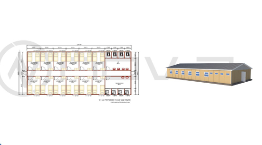 181 m² Prefabrik Yatakhane