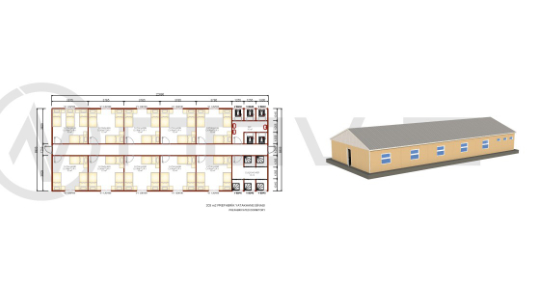 203 m² Prefabrik Yatakhane