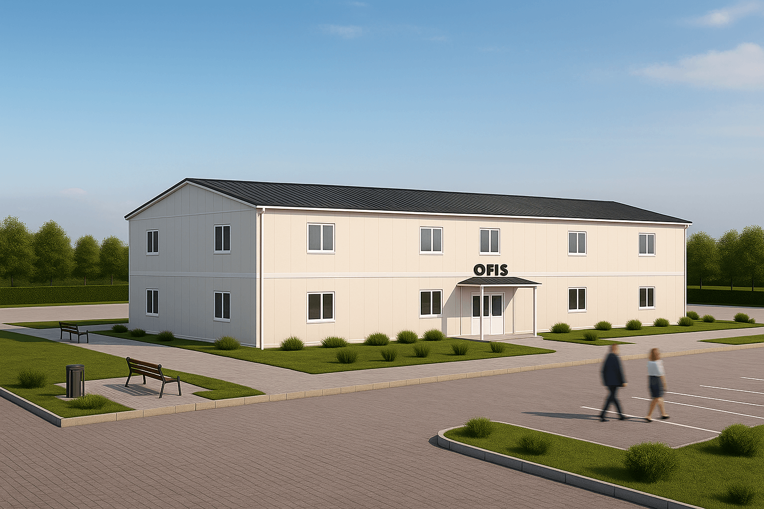 343 m² Prefabrik Ofis